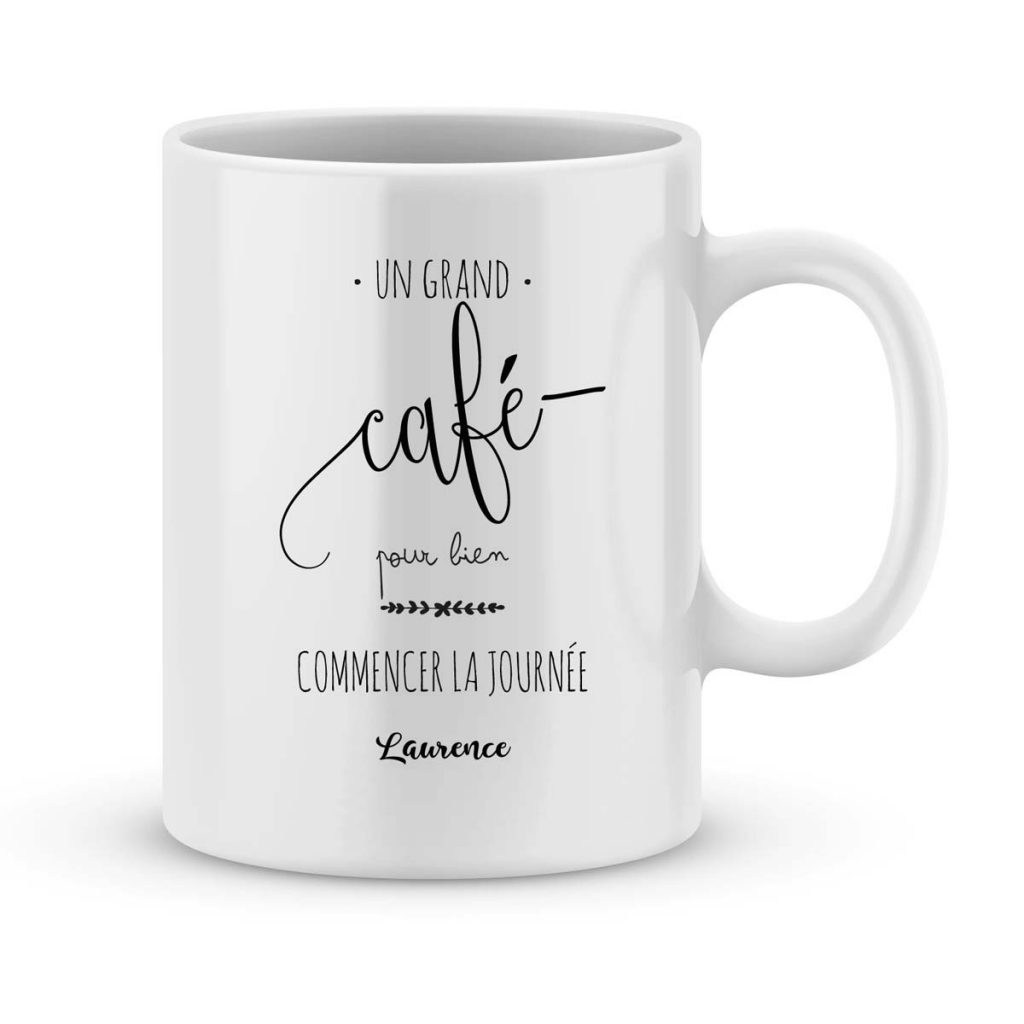 Mug personnalisé avec un prénom Un grand café La boite à Mug