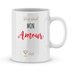 Mug personnalisé avec un prénom bon réveil mon amour