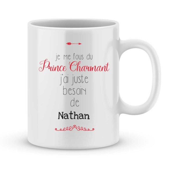 Mug personnalisé avec un prénom prince charmant