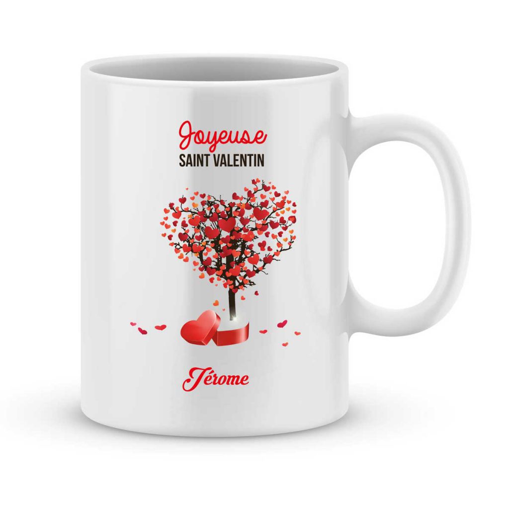 Mug Personnalisé Avec Un Prénom Joyeuse Saint Valentin Joli Mug 