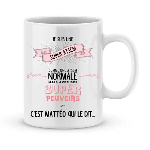 Mug personnalisé avec un prénom super atsem