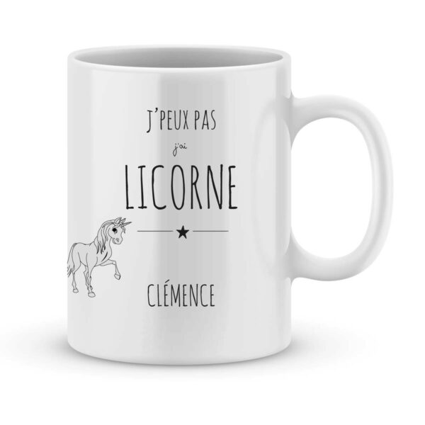 Mug Licorne avec prénom personnalisé