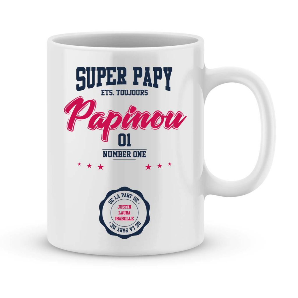 Mug Personnalisé Avec Un Prénom Super Papy Joli Mug 