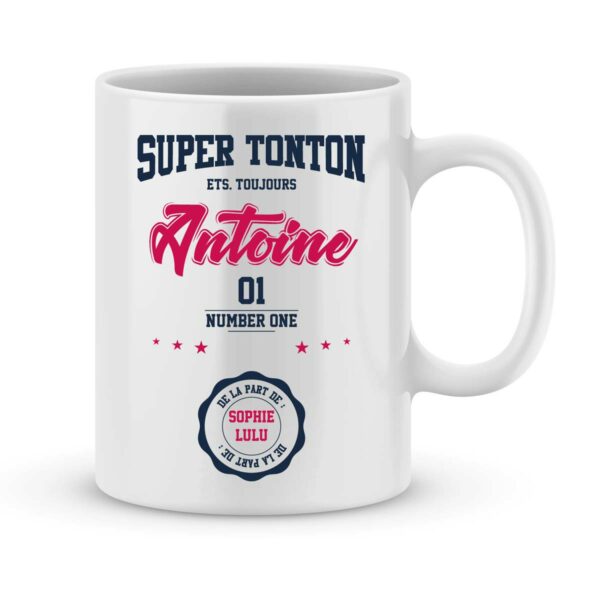 Mug personnalisé avec un prénom super tonton