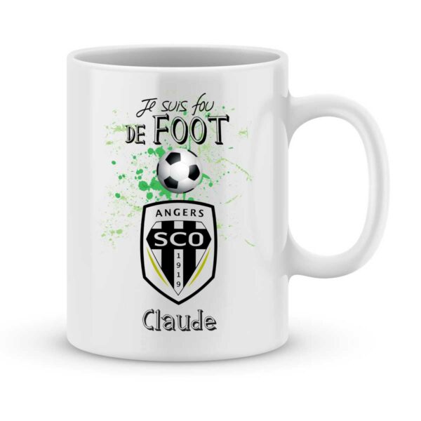 Mug personnalisé avec un prénom foot angers