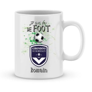 Mug personnalisé avec un prénom foot Bordeaux