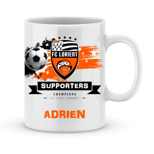 Mug personnalisé avec un prénom foot Lorient