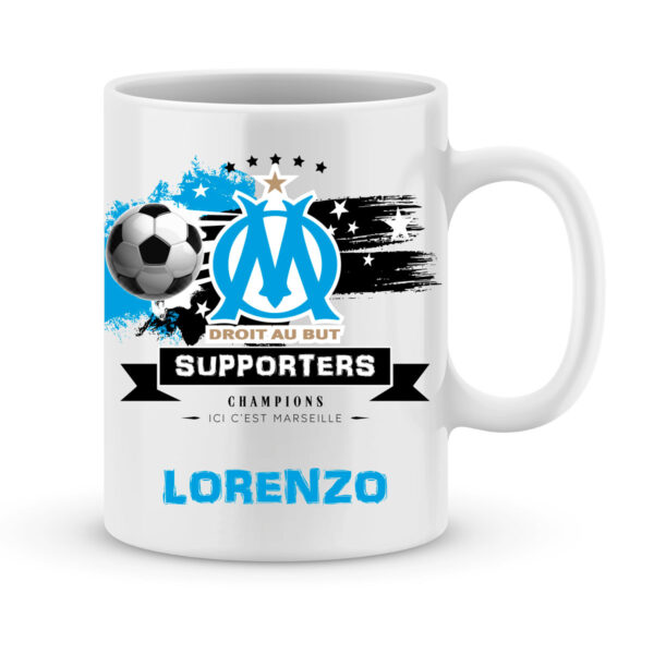 Mug personnalisé avec un prénom foot Marseille