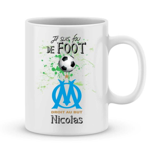 Mug personnalisé avec un prénom foot Marseille