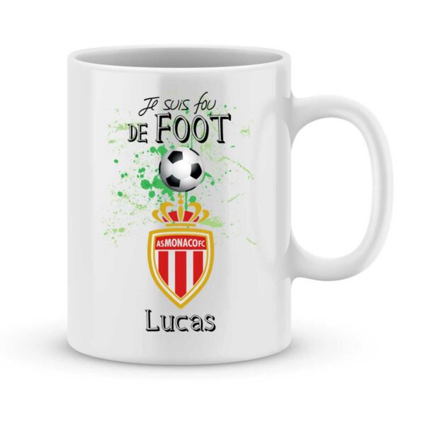 Mug personnalisé avec un prénom foot Monaco