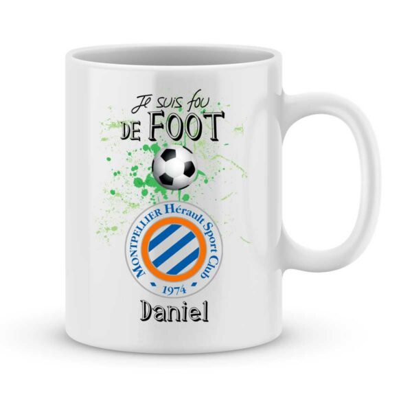 Mug personnalisé avec un prénom foot Montpellier