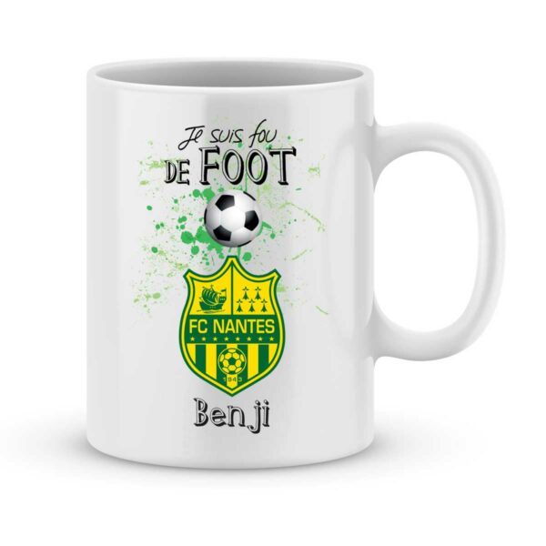 Mug personnalisé avec un prénom foot Nantes