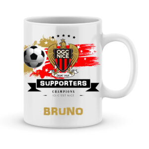 Mug personnalisé avec un prénom foot Nice