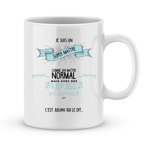 Mug personnalisé avec un prénom super maître