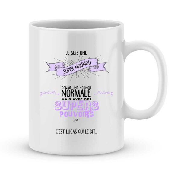 Mug personnalisé avec un prénom super nounou