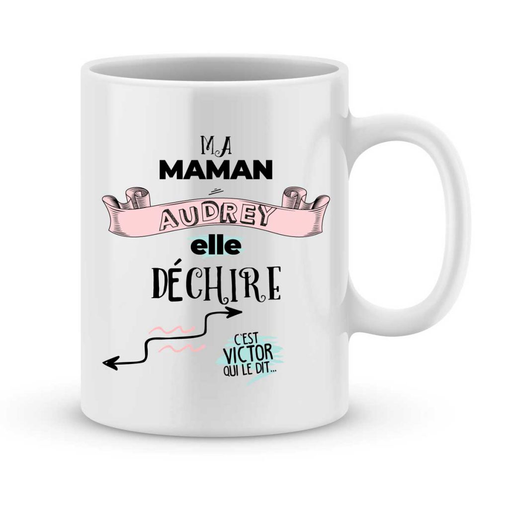 Mug Personnalisé Avec Un Prénom Maman Au Top Joli Mug 