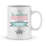 Mug personnalisé avec un prénom meilleure maîtresse de la terre