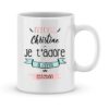 Mug personnalisé avec un prénom nounou je t'adore