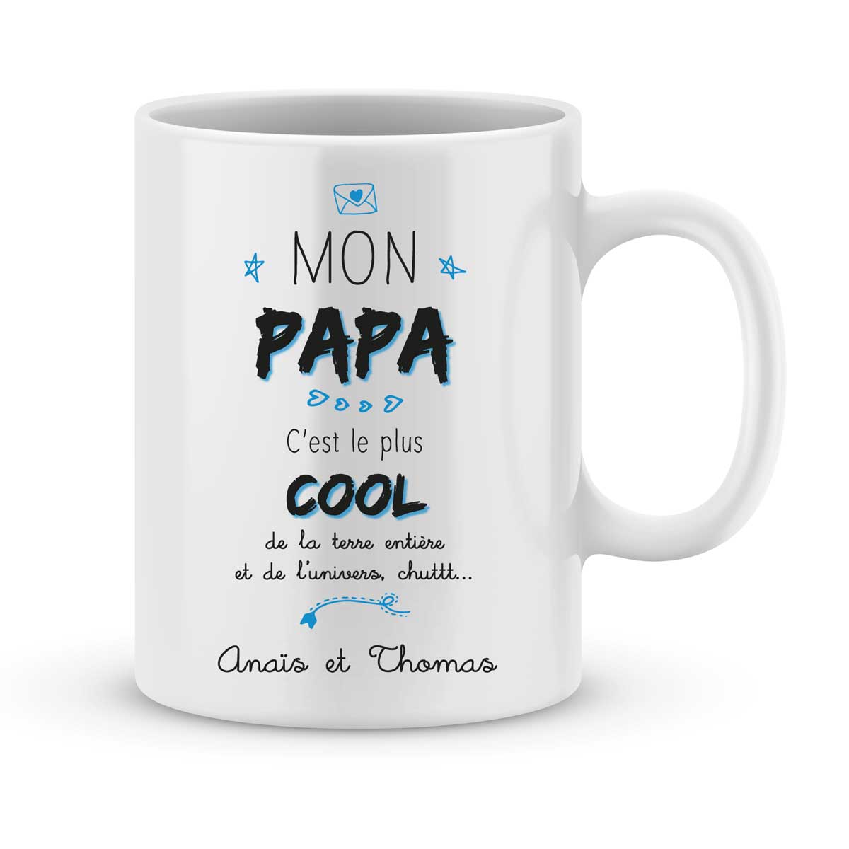 Mug personnalisé avec un prénom papa est cool - Joli Mug