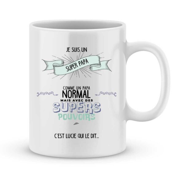 Mug personnalisé avec un prénom super papa