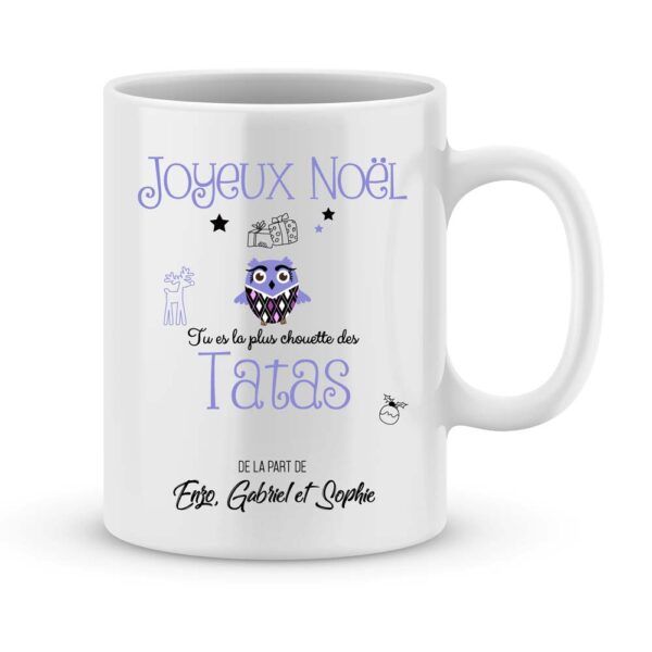 Cadeau noël tata. Mug personnalisé joyeux noël