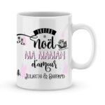 Cadeau maman. Mug personnalisé prénom joyeux noël maman