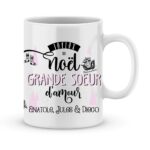 Cadeau soeur. Mug personnalisé joyeux noël grande soeur