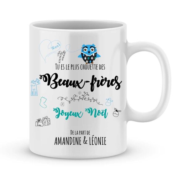 Cadeau noël beau-frère. Mug personnalisé joyeux noël