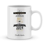 Cadeau personnalisé. Mug Joyeux Noël et excellente année 2019