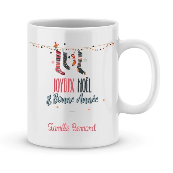 Cadeau personnalisé. Mug joyeux noël et bonne année