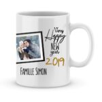 Cadeau personnalisé. Mug happy new year avec photo