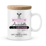 Mug personnalisé avec prénom marraine elle déchire