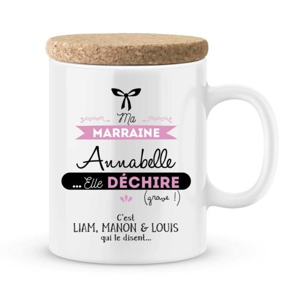 Mug personnalisé avec prénom marraine elle déchire