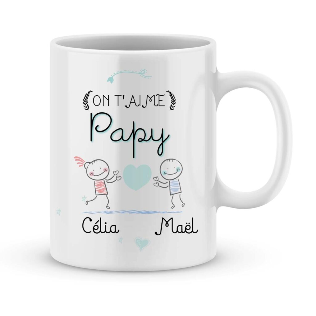 Mug personnalisé papy haute qualité. Imprimé en France Joli Mug