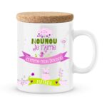 Cadeau nounou. Mug personnalisé nounou je t'aime comme mon doudou