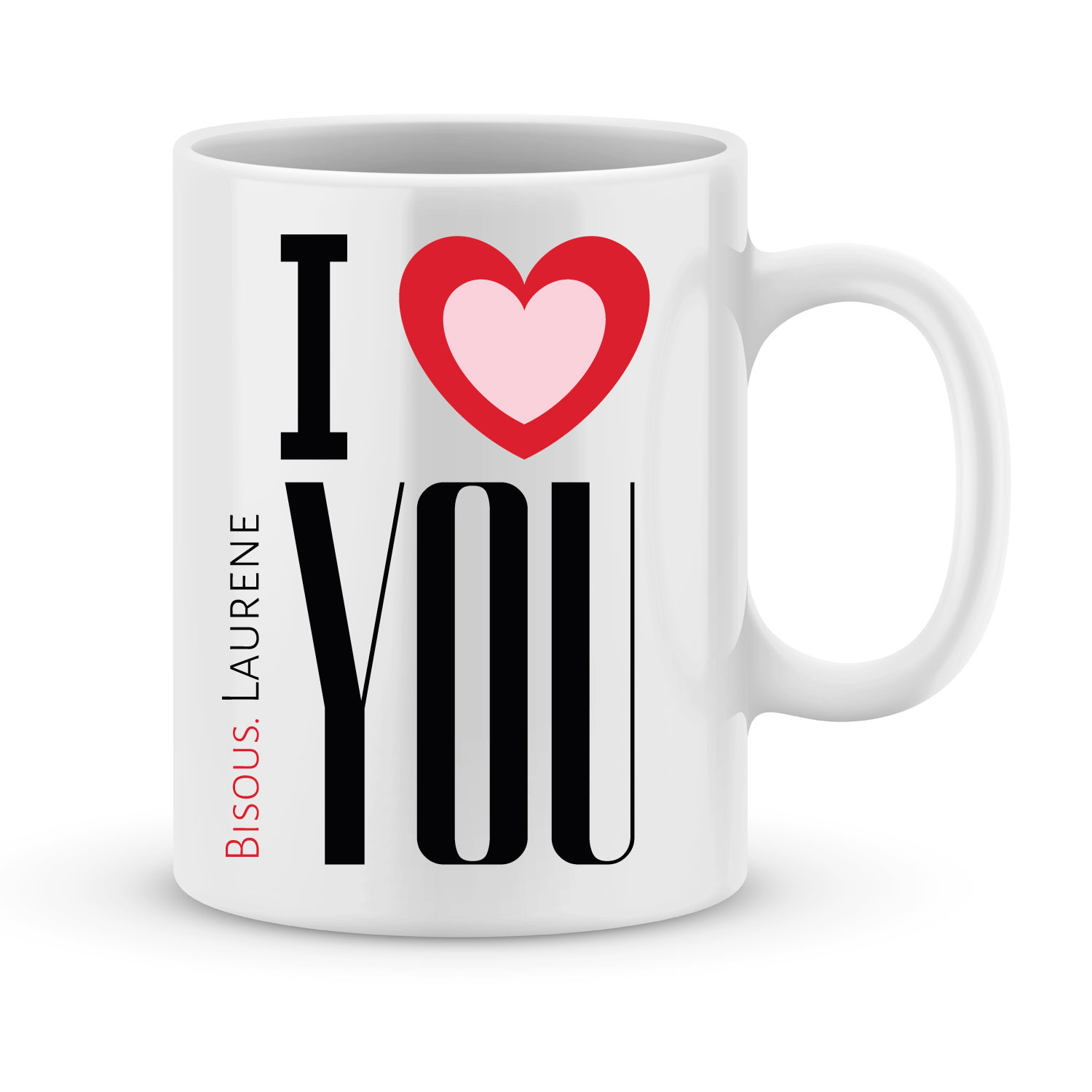 Mug, Tasse en Céramique Personnalisable Couple Coeurs + 2 Prénoms au  Choix