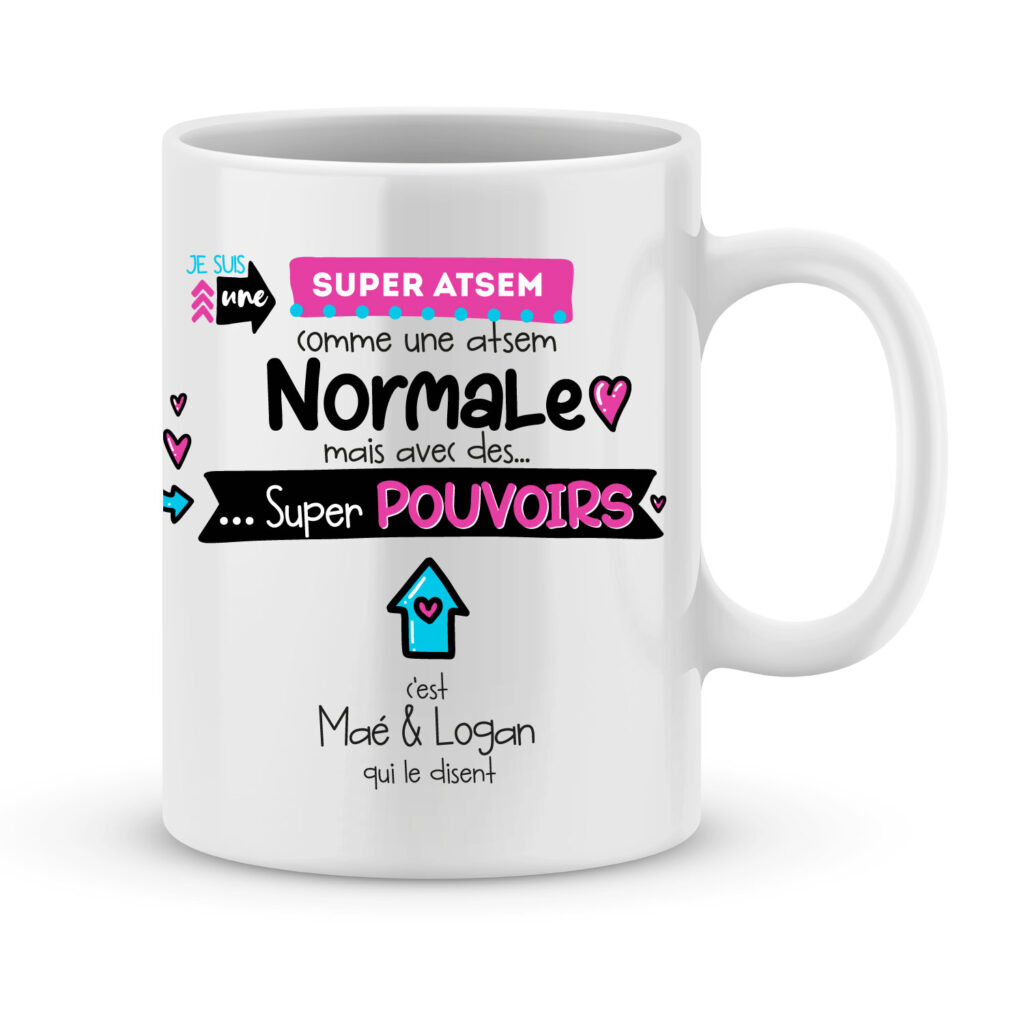 Mug atsem personnalisé haute qualité. Imprimé en France Joli Mug