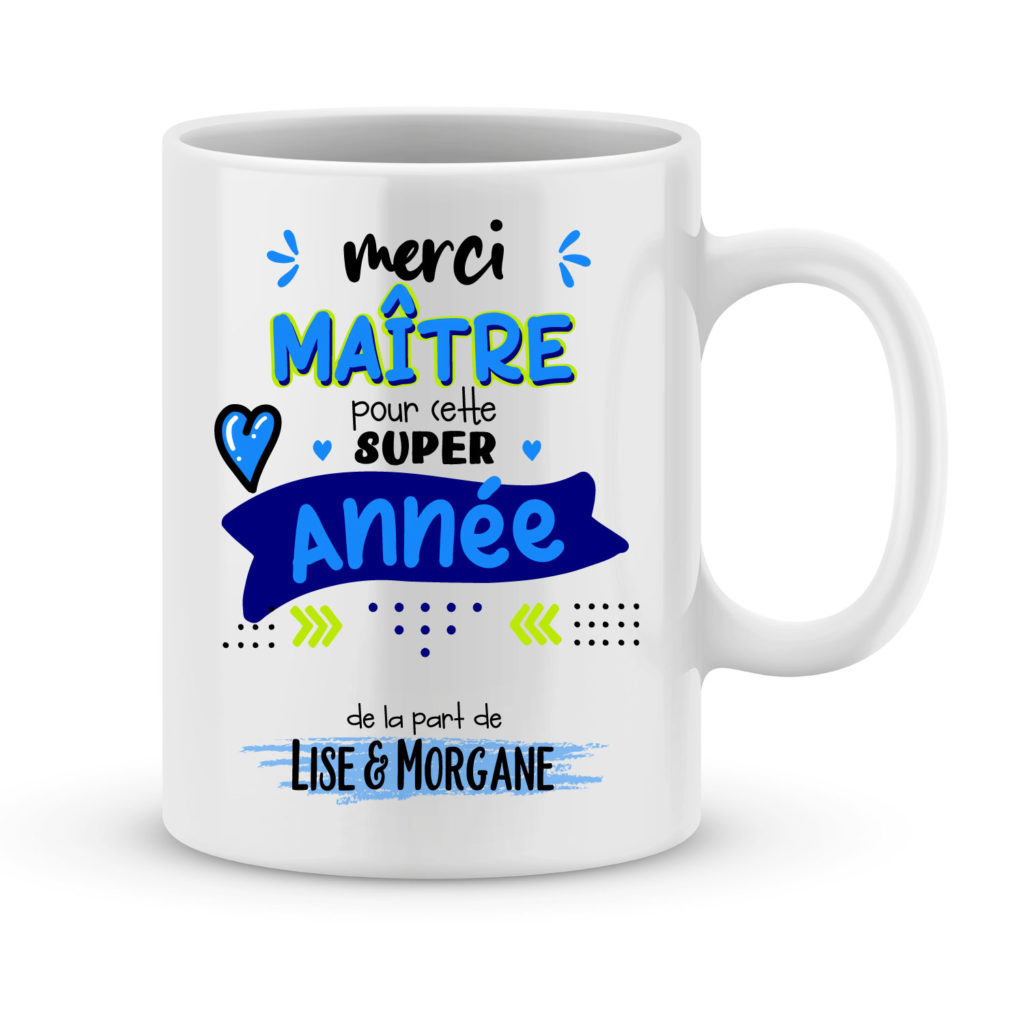 Cadeau pour maître. Mug personnalisé pour maître merci