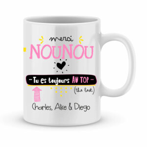 Mug personnalisable recto/verso chez Nounou - Lachouettemauve