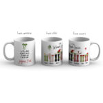 Cadeau mamie noël. Mug personnalisé avec prénoms et illustrations