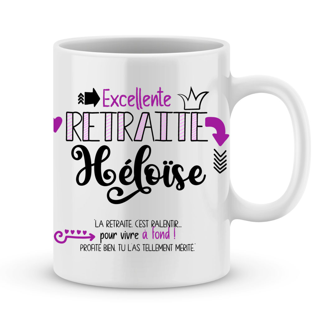 Cadeau pour retraite. Mug personnalisé ; ralentir pour vivre à fond