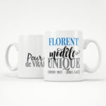 Cadeau humour unique. Mug personnalisé Modèle unique avec prénom