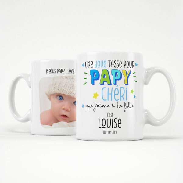 Cadeau papy - Mug personnalisé On t'aime papy - Joli Mug