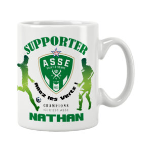 Mug AS Saint Etienne Foot Ligue 1 à personnaliser avec prénom et numéro