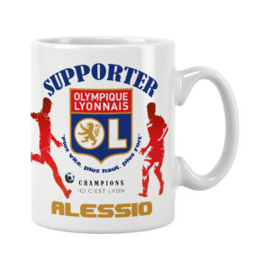 Mug Lyon OL Foot Ligue 1 à personnaliser avec prénom et numéro