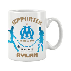 Mug Marseille OM Foot Ligue 1 à personnaliser avec prénom et numéro