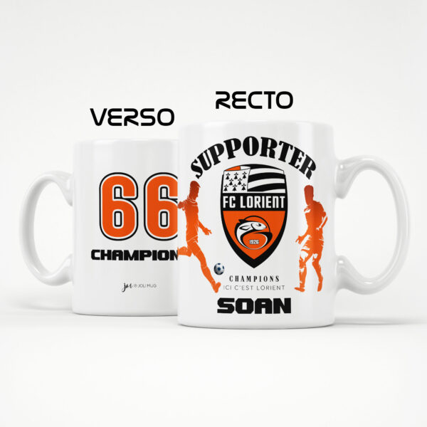 Mug Lorient Foot Ligue 1 à personnaliser avec prénom et numéro