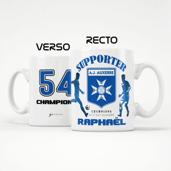 Mug Auxerre Foot Ligue 1 à personnaliser avec prénom et numéro