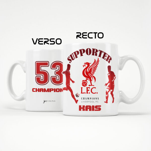 Mug Liverpool à personnaliser avec prénom et numéro