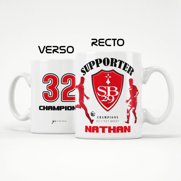 Mug Brest Foot Ligue 1 à personnaliser avec prénom et numéro